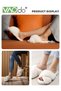 Womens Fuzzy Memory Foam Slippers Cross Band Cozy Plush Home Slippers Fluffy Furry Open Toe House Sh - 7