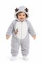 Sweet Deer Embroidered Welsoft Plush Hooded Zippered Winter Unisex Baby Romper