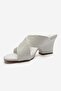 Lavean White Knitted Cross-Strapped Women's Wedge Heeled Slippers - 6