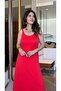 Women's Strap Round Neck Viscose Dress - 3
