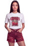 Women's Cherries Cherry Leopard Printed Relaxed Fit T-Shirt White - 2