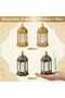 فانوس رمضان، 4 قطع من الفوانيس الذهبية والبرونزية المزودة بإضاءة LED، زينة رمضان، ديكور عيد مبارك - 2