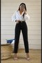 Blueva New Season Boy Friend Black Mom Jeans Fit High Waist Narrow Leg Lycra Women's Denim Trousers Daily Wear (2026)