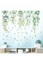 Hanging Leaves Wall Stickers for Bedroom: Green Vine Plants Nature Wall Decals - Living Room Sofa TV Background Home Wall Decor - 3