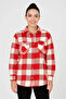 Long Sleeve Lumberjack Shirt - Burgundy - 2