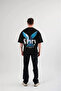 Unisex Crew Neck Printed Oversize T-Shirt - Black - 2