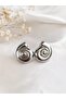 Spiral Silver Color Steel Earrings