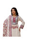 White Maslin Printed Mirror Work Palazzo Set with Dupatta - FFT7460 | White-Size:XL-42-Inches - 3
