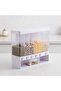 6 Compartment Grain Dispenser Storage Container with Push Button, Airtight Food Storage Box for Rice, Lentils, Beans, Cereals, Dry Fruits & Kitchen Pantry Organizer, BPA Free