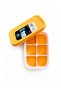 6-Compartment Large Size Silicone Ice Mold with Lid - Set of 6 Yellow Silicone Square Ice Tray Cocktail Ice Molds - 2