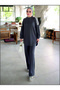 Women's Striped Long Sleeve Relaxed Fit Two-Piece Set Model 546 - 2