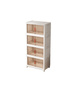 4-Tier Foldable Storage Cabinet with Double Transparent Doors, Wheels and Large Capacity Organizer 55×33×124.5 cm - 2