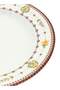 12-Piece Melamine Deep Plate Set 23CM White/Maroon - 4