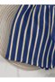Dark Blue Striped Shorts Bikini Set - 5