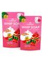 Pack of 2/A Bonne Whip Soap Super Hydrating Watermelon & Vitamin E Cream Soap, Moisturizing Face & Body Cleansing Soap with Whip Foam, 100gx2