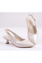 Women's Faux Leather Open Back Thin Short Heeled Comfortable Evening Dress Stiletto - 4