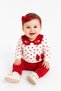 Baby Girl 0-24 Months Pan Collar Detailed 100% Cotton Baby Girl Two-Piece Set with Collar Detail - 3