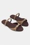 Calina Rome Beige Suede Double Buckle Flat Sole Women's Slippers - 4