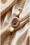 Women's Steel Watch Gold Color Burgundy Dial Classic Vintage Special Design Old Money Premium Luxury Elegant Stylish Women's Wristwatch |   Limited Edition 2026 - 2