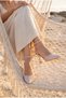 Women's Gold Glittery Strappy Heeled Shoes - 2