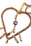 Siena Heart Charm |   Handmade Heart Detailed Bag Charm |   Suede Cord with Crystal and Glass Beads - 5