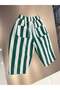 Unisex Green and White Striped Balloon Pants – Comfortable Fit Children's Pants with Elastic Waist - 5