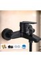 Single-handle bathtub shower faucet, wall-mounted bathtub faucet, bathtub shower faucet, threaded connection hose, black.
