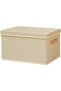 PP board reinforced folding wardrobe storage box, bedrooms, large capacity, store clothes, toys, sundries, 2-pack, beige (44x30x20CM).
