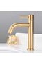 Single-handle basin faucet, made of cold brass, single-hole, brushed gold finish - 3
