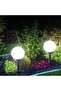 Solar-powered LED garden light, spherical white globe, 10cm, set of 6. - 2