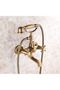 Single-hole brass shower faucet (hot and cold water) suitable for old-fashioned bathtubs; shower faucet with lift-up shower assembly.