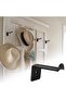 8-Piece Cowboy Hat-Shaped Wall Hook Set - Double-Layer Storage Rack for Hats, Scarves, Keys, and Bags - Waterproof High-Density Plastic - 3
