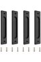 18cm rectangular sliding door handle, 4 black aluminum flat handles, non-stamped, suitable for doors, cabinets and barn sliding windows.
