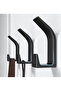 Five wall hooks, no drilling required, self-adhesive, non-slip, waterproof, suitable for bathroom, clothing, and towels. - 4