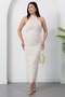 Halter Neck Embroidered Tulle Dress Grs4101 - 4