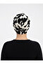 Patterned Crossed Combed Cotton Ecru-Black Ready-To-Wear Turban Hijab Pool Cap Suitable for Medical Use - 6
