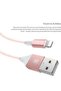 كابل شحن ونقل بيانات من Baseus من نوع USB إلى Lightning - ذهبي وردي وأبيض - 4