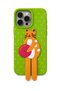 iPhone 16 Pro Max Soft Touch Silicone Phone Case with 3D Cat Figure and Stand