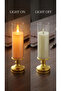 Flameless LED Candle Table Lamp with Glass Cover & Gold Base – Warm Flickering Decorative Light for Home and Office Decor Pack of 7 - 6