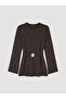 Brown Belted Soft Touch Women's Sweatshirt Tunic - 5
