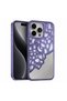 Apple iPhone 13 Pro Compatible Case Mirrored Lace Silicone Case Deep Purple