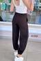 Elastic Cuffed Muslin Linen Trousers 6Y358 - 3