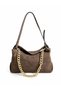 Suede Leather Bag with Chain Detail - 3