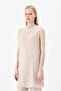 Chiffon Front Sleeveless Combed Cotton Undergarment - Stone - 2