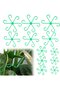 12 plant stem supports, 4 sizes, flower stem hooks, pergola, indoor climbing frame, suitable for various plants (green)