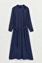 Comfortable Fit Modal Dress - Navy Blue