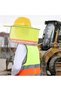 Safety Helmet Visor, High-Visibility Full-Brim Visor with Neck Shield & Reflective Mesh Cover for Outdoor Construction Safety, Yellow, No Accessories - 2