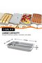 6-Pack Full Size Steam Table Pans with Handle, 2.5 in Deep Restaurant Steam Table Pans Commercial, Anti-Jamming Hotel Pan Stainless Steel - 4