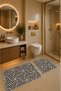 Bath Mat Set of 2 with Non-Slip Base and Washable 60X90 cm - 50X60 cm