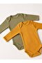 2-Pack 100% Organic Cotton Unisex Camisole Long Sleeve Baby Bodysuit - 2